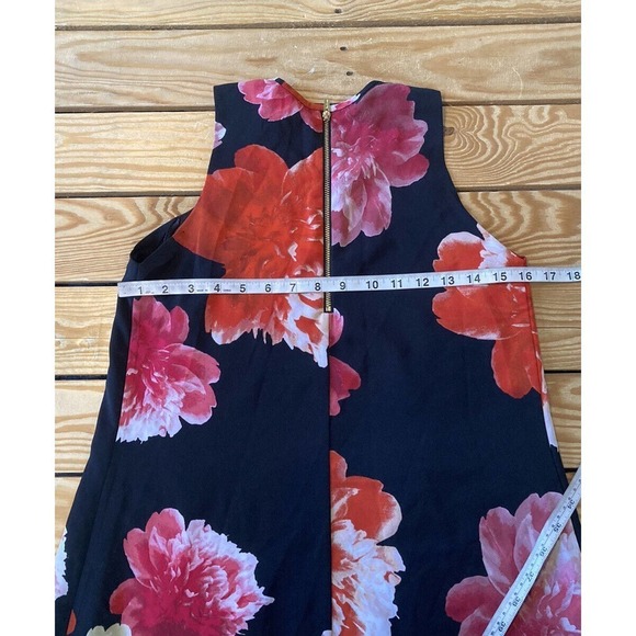 Calvin Klein Floral Sleeveless Dress Petite Size 0P Women’s Black Red - Picture 6 of 6